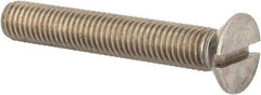 Value Collection - M12x1.75 Metric Coarse, 75mm OAL Slotted Drive Machine Screw - Flat Head, Grade 316 & A4 Stainless Steel, Uncoated, Without Washer - Apex Tool & Supply