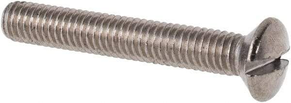 Value Collection - M3x0.50 Metric Coarse, 20mm OAL Slotted Drive Machine Screw - Oval Head, Grade 316 & A4 Stainless Steel, Uncoated, Without Washer - Apex Tool & Supply