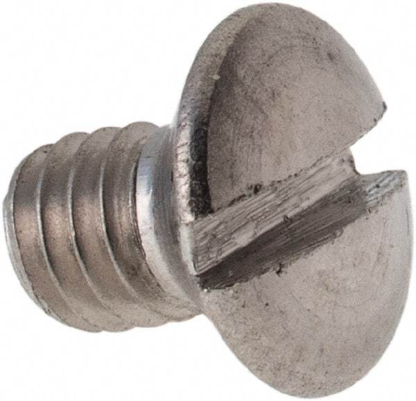 Value Collection - M4x0.70 Metric Coarse, 6mm OAL Slotted Drive Machine Screw - Oval Head, Grade 316 & A4 Stainless Steel, Uncoated, Without Washer - Apex Tool & Supply