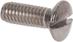 Value Collection - M4x0.70 Metric Coarse, 12mm OAL Slotted Drive Machine Screw - Oval Head, Grade 316 & A4 Stainless Steel, Uncoated, Without Washer - Apex Tool & Supply