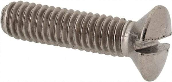 Value Collection - M4x0.70 Metric Coarse, 16mm OAL Slotted Drive Machine Screw - Oval Head, Grade 316 & A4 Stainless Steel, Uncoated, Without Washer - Apex Tool & Supply