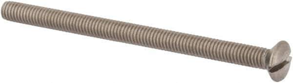 Value Collection - M4x0.70 Metric Coarse, 60mm OAL Slotted Drive Machine Screw - Oval Head, Grade 316 & A4 Stainless Steel, Uncoated, Without Washer - Apex Tool & Supply