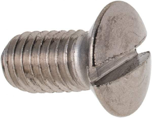 Value Collection - M5x0.80 Metric Coarse, 10mm OAL Slotted Drive Machine Screw - Oval Head, Grade 316 & A4 Stainless Steel, Uncoated, Without Washer - Apex Tool & Supply