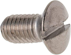 Value Collection - M5x0.80 Metric Coarse, 10mm OAL Slotted Drive Machine Screw - Oval Head, Grade 316 & A4 Stainless Steel, Uncoated, Without Washer - Apex Tool & Supply