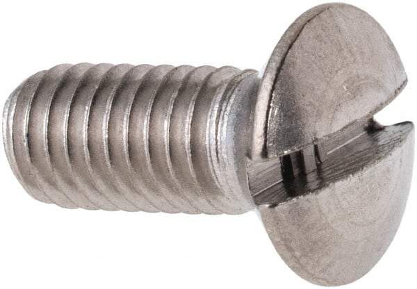 Value Collection - M5x0.80 Metric Coarse, 12mm OAL Slotted Drive Machine Screw - Oval Head, Grade 316 & A4 Stainless Steel, Uncoated, Without Washer - Apex Tool & Supply