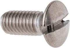Value Collection - M5x0.80 Metric Coarse, 12mm OAL Slotted Drive Machine Screw - Oval Head, Grade 316 & A4 Stainless Steel, Uncoated, Without Washer - Apex Tool & Supply