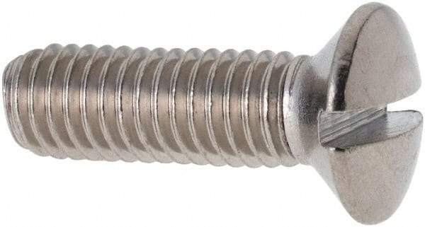 Value Collection - M5x0.80 Metric Coarse, 16mm OAL Slotted Drive Machine Screw - Oval Head, Grade 316 & A4 Stainless Steel, Uncoated, Without Washer - Apex Tool & Supply