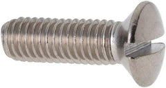 Value Collection - M5x0.80 Metric Coarse, 16mm OAL Slotted Drive Machine Screw - Oval Head, Grade 316 & A4 Stainless Steel, Uncoated, Without Washer - Apex Tool & Supply