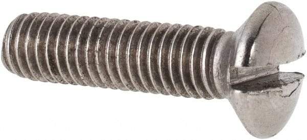 Value Collection - M5x0.80 Metric Coarse, 20mm OAL Slotted Drive Machine Screw - Oval Head, Grade 316 & A4 Stainless Steel, Uncoated, Without Washer - Apex Tool & Supply