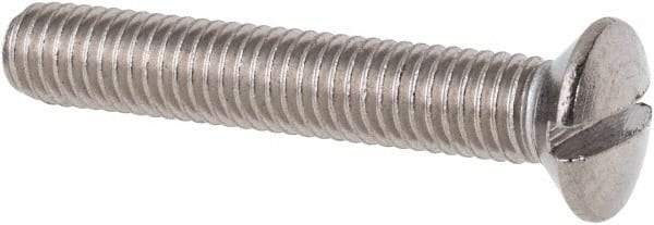 Value Collection - M5x0.80 Metric Coarse, 30mm OAL Slotted Drive Machine Screw - Oval Head, Grade 316 & A4 Stainless Steel, Uncoated, Without Washer - Apex Tool & Supply