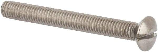 Value Collection - M5x0.80 Metric Coarse, 45mm OAL Slotted Drive Machine Screw - Oval Head, Grade 316 & A4 Stainless Steel, Uncoated, Without Washer - Apex Tool & Supply