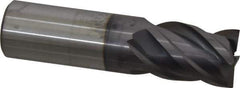 ProMax - 3/4", 1" LOC, 3/4" Shank Diam, 3" OAL, 4 Flute, Solid Carbide Square End Mill - Single End, AlTiN Finish, Spiral Flute, 40° Helix, Centercutting, Right Hand Cut, Right Hand Flute, Series 155 - Apex Tool & Supply