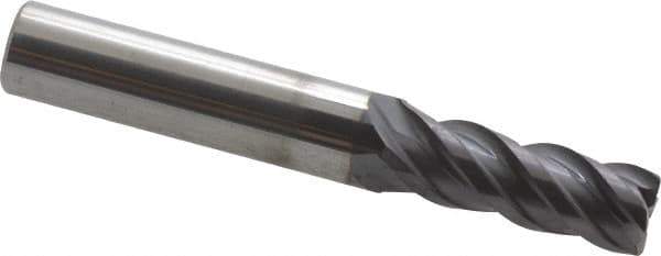 ProMax - 11/32", 4 Flute, Single End, Solid Carbide, 0.02" Corner Radius End Mill - 2-1/2" OAL, 40° Helix, Right Hand Flute, 7/8" LOC, Right Hand Cut - Apex Tool & Supply