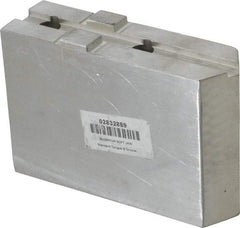 H & R Manufacturing - 12" Chuck Capacity, Tongue & Groove Attachment, Square Soft Lathe Chuck Jaw - Aluminum, 2-1/2" Btw Mount Hole Ctrs, 5-3/4" Long x 1-3/4" Wide x 3-7/8" High, 1/2" Groove - Apex Tool & Supply