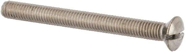 Value Collection - M5x0.80 Metric Coarse, 50mm OAL Slotted Drive Machine Screw - Oval Head, Grade 316 & A4 Stainless Steel, Uncoated, Without Washer - Apex Tool & Supply