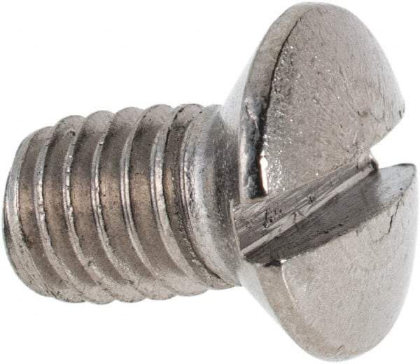 Value Collection - M6x1.00 Metric Coarse, 10mm OAL Slotted Drive Machine Screw - Oval Head, Grade 316 & A4 Stainless Steel, Uncoated, Without Washer - Apex Tool & Supply