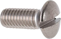 Value Collection - M6x1.00 Metric Coarse, 16mm OAL Slotted Drive Machine Screw - Oval Head, Grade 316 & A4 Stainless Steel, Uncoated, Without Washer - Apex Tool & Supply