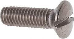 Value Collection - M6x1.00 Metric Coarse, 20mm OAL Slotted Drive Machine Screw - Oval Head, Grade 316 & A4 Stainless Steel, Uncoated, Without Washer - Apex Tool & Supply