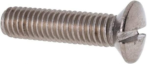 Value Collection - M6x1.00 Metric Coarse, 25mm OAL Slotted Drive Machine Screw - Oval Head, Grade 316 & A4 Stainless Steel, Uncoated, Without Washer - Apex Tool & Supply