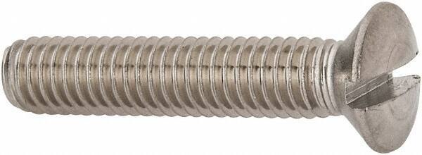 Value Collection - M6x1.00 Metric Coarse, 30mm OAL Slotted Drive Machine Screw - Oval Head, Grade 316 & A4 Stainless Steel, Uncoated, Without Washer - Apex Tool & Supply