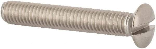 Value Collection - M6x1.00 Metric Coarse, 40mm OAL Slotted Drive Machine Screw - Oval Head, Grade 316 & A4 Stainless Steel, Uncoated, Without Washer - Apex Tool & Supply