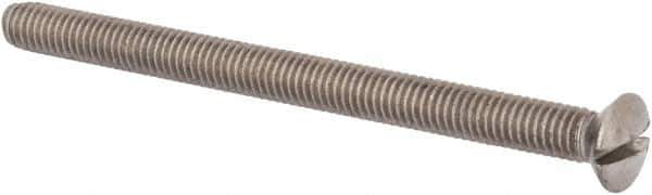 Value Collection - M6x1.00 Metric Coarse, 80mm OAL Slotted Drive Machine Screw - Oval Head, Grade 316 & A4 Stainless Steel, Uncoated, Without Washer - Apex Tool & Supply