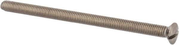 Value Collection - M6x1.00 Metric Coarse, 100mm OAL Slotted Drive Machine Screw - Oval Head, Grade 316 & A4 Stainless Steel, Uncoated, Without Washer - Apex Tool & Supply