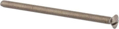 Value Collection - M6x1.00 Metric Coarse, 100mm OAL Slotted Drive Machine Screw - Oval Head, Grade 316 & A4 Stainless Steel, Uncoated, Without Washer - Apex Tool & Supply