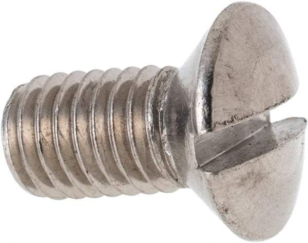 Value Collection - M8x1.25 Metric Coarse, 16mm OAL Slotted Drive Machine Screw - Oval Head, Grade 316 & A4 Stainless Steel, Uncoated, Without Washer - Apex Tool & Supply