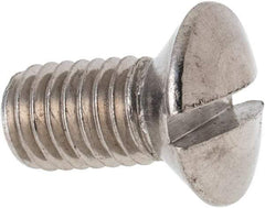 Value Collection - M8x1.25 Metric Coarse, 16mm OAL Slotted Drive Machine Screw - Oval Head, Grade 316 & A4 Stainless Steel, Uncoated, Without Washer - Apex Tool & Supply