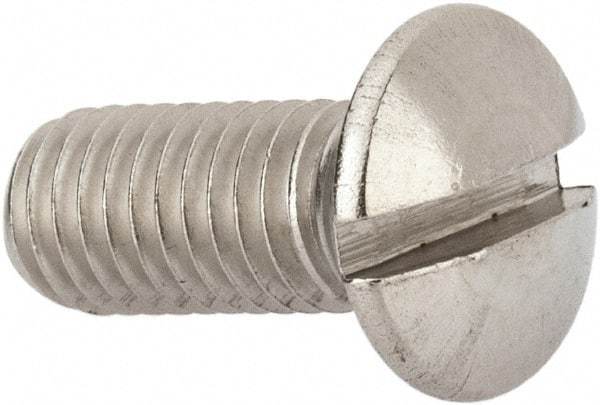 Value Collection - M8x1.25 Metric Coarse, 20mm OAL Slotted Drive Machine Screw - Oval Head, Grade 316 & A4 Stainless Steel, Uncoated, Without Washer - Apex Tool & Supply