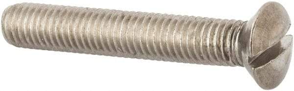 Value Collection - M8x1.25 Metric Coarse, 50mm OAL Slotted Drive Machine Screw - Oval Head, Grade 316 & A4 Stainless Steel, Uncoated, Without Washer - Apex Tool & Supply
