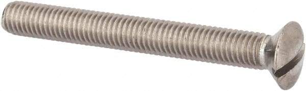 Value Collection - M8x1.25 Metric Coarse, 70mm OAL Slotted Drive Machine Screw - Oval Head, Grade 316 & A4 Stainless Steel, Uncoated, Without Washer - Apex Tool & Supply