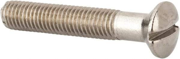 Value Collection - M10x1.50 Metric Coarse, 60mm OAL Slotted Drive Machine Screw - Oval Head, Grade 316 & A4 Stainless Steel, Uncoated, Without Washer - Apex Tool & Supply
