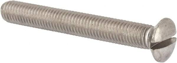 Value Collection - M10x1.50 Metric Coarse, 80mm OAL Slotted Drive Machine Screw - Oval Head, Grade 316 & A4 Stainless Steel, Uncoated, Without Washer - Apex Tool & Supply