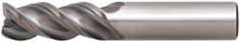 Niagara Cutter - 1", 3 Flute, Single End, Solid Carbide, 0.19" Corner Radius End Mill - 6" OAL, 45° Helix, Right Hand Flute, 2-5/8" LOC, Right Hand Cut - Apex Tool & Supply