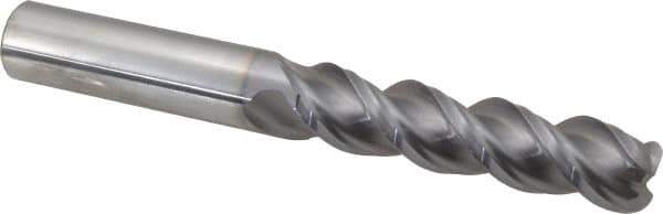 Niagara Cutter - 1/2", 3 Flute, Single End, Solid Carbide, 1/8" Corner Radius End Mill - 4" OAL, 45° Helix, Right Hand Flute, 2" LOC, Right Hand Cut - Apex Tool & Supply