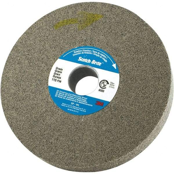 3M - 6" Diam, 0.37" Face Width, 1" Center Hole, Fine Grade, Silicon Carbide Deburring Wheel - Convolute, Density 8 Grade - Apex Tool & Supply