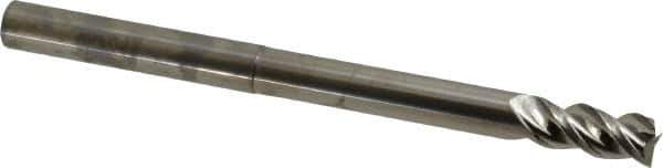 Niagara Cutter - 3/8", 3/4" LOC, 3/8" Shank Diam, 5" OAL, 3 Flute, Solid Carbide Square End Mill - Single End, Uncoated, Spiral Flute, 45° Helix, Centercutting, Right Hand Cut, Right Hand Flute, Series AN345 - Apex Tool & Supply