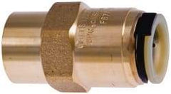 Watts - 1/2" Outside Diam, Lead Free Brass Push-to-Connect Tube Female Connector - 250 Max psi, Push-Fit Connection, EPDM O-Ring, Lead-Free - Apex Tool & Supply