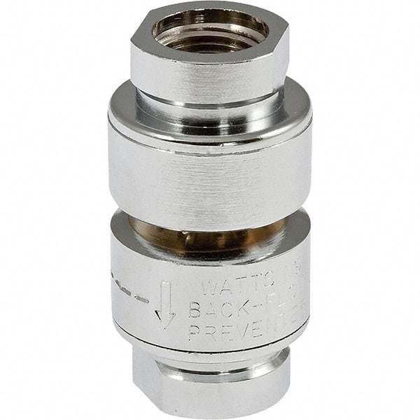 Watts - Vacuum-Breaker Valves Type: Dual Check Material: Chrome Plated Brass - Apex Tool & Supply