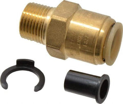 Watts - 1/2" Outside Diam, 1/2 NPT, Lead Free Brass Push-to-Connect Tube Male Connector - 250 Max psi, Tube to Male NPT Connection, EPDM O-Ring, Lead-Free - Apex Tool & Supply