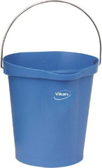 Vikan - 3 Gal, Polypropylene Round Blue Single Pail with Pour Spout - Handle Included - Apex Tool & Supply