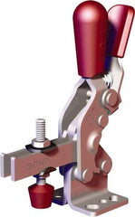 De-Sta-Co - 607 Lb Holding Capacity, Vertical Handle, Manual Hold Down Toggle Clamp - 57° Handle Movement, 75° Bar Opening, U-Bar, Flanged Base, Carbon Steel - Apex Tool & Supply