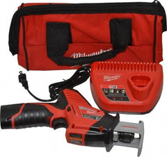 Milwaukee Tool - 12V, 0 to 3,000 SPM, Cordless Reciprocating Saw - 1/2" Stroke Length, 11" Saw Length, 1 Lithium-Ion Battery Included - Apex Tool & Supply