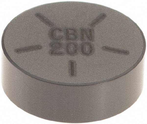 Seco - RNGN32 Grade CBN200 PCBN Turning Insert - Uncoated, Round, 3/8" Inscr Circle, 1/8" Thick - Apex Tool & Supply