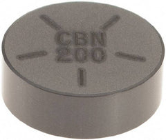 Seco - RNGN32 Grade CBN200 PCBN Turning Insert - Uncoated, Round, 3/8" Inscr Circle, 1/8" Thick - Apex Tool & Supply