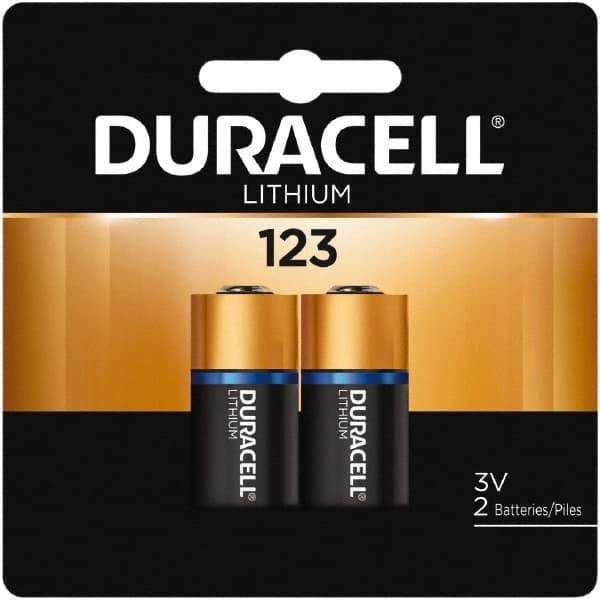 Duracell - Size 123A, Lithium, 2 Pack, Photo Battery - 3 Volts - Apex Tool & Supply