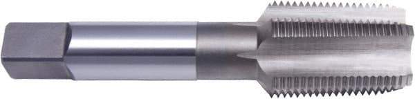 Vermont Tap & Die - 1/2-14 NPT, 4 Flute, Taper Chamfer, Bright Finish, High Speed Steel, Extension Pipe Tap - 4-3/8" OAL, 0.48" Shank Diam, 1-3/8" Thread Length, 0.515" Square Size, 7/16" Square Length, Regular Hook, Series 3180E - Apex Tool & Supply