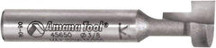 Amana Tool - 3/8" Cut Diam, 3/8" Length of Cut, 1 Flute Keyhole Edge Profile Router Bit - Carbide-Tipped, 1/4" Shank Diam, 1-1/2" OAL, Uncoated - Apex Tool & Supply